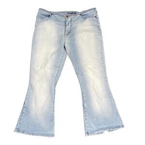 Cropped Capri Jeans Sz 9 Y2K Bare Back Flare Hip Hugger Hippie Boho Festival